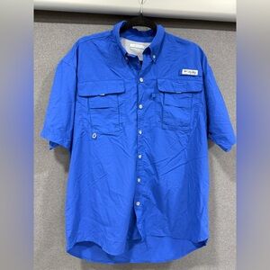 Columbia Men's Blue Short Sleeve Shirt Size Medium